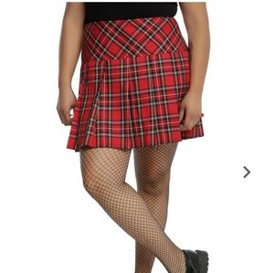 Hot Topic Royal Bones Tripp Red Plaid Skirt 26 Plus